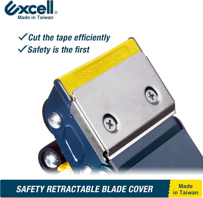 excell ET-22686 Anti-Backflow Metal Packaging Tape Dispenser (2" Wide): Ideal for Packaging, Transportation, and Box Sealing. Includes Tape Gun and 1 roll of Tape. Durable Metal Construction. - Image 3